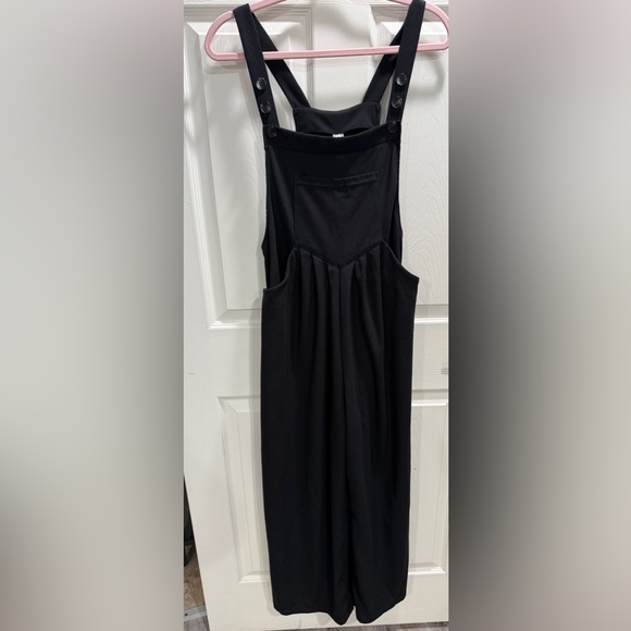 HALARA Black Wide Leg Overall Jumpsuit Size Medium NWT Adjustable Straps Pockets - Picture 2 of 15